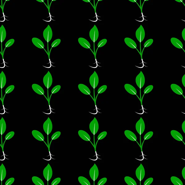 Microgreens. Las semillas que brotan de la planta. Patrón sin costura . — Archivo Imágenes Vectoriales