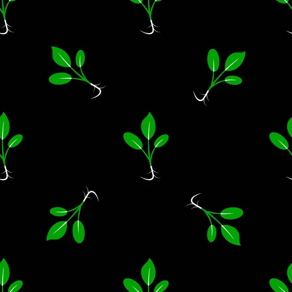 Microgreens. Kiemen de zaden van een plant. Naadloze patroon. — Stockvector