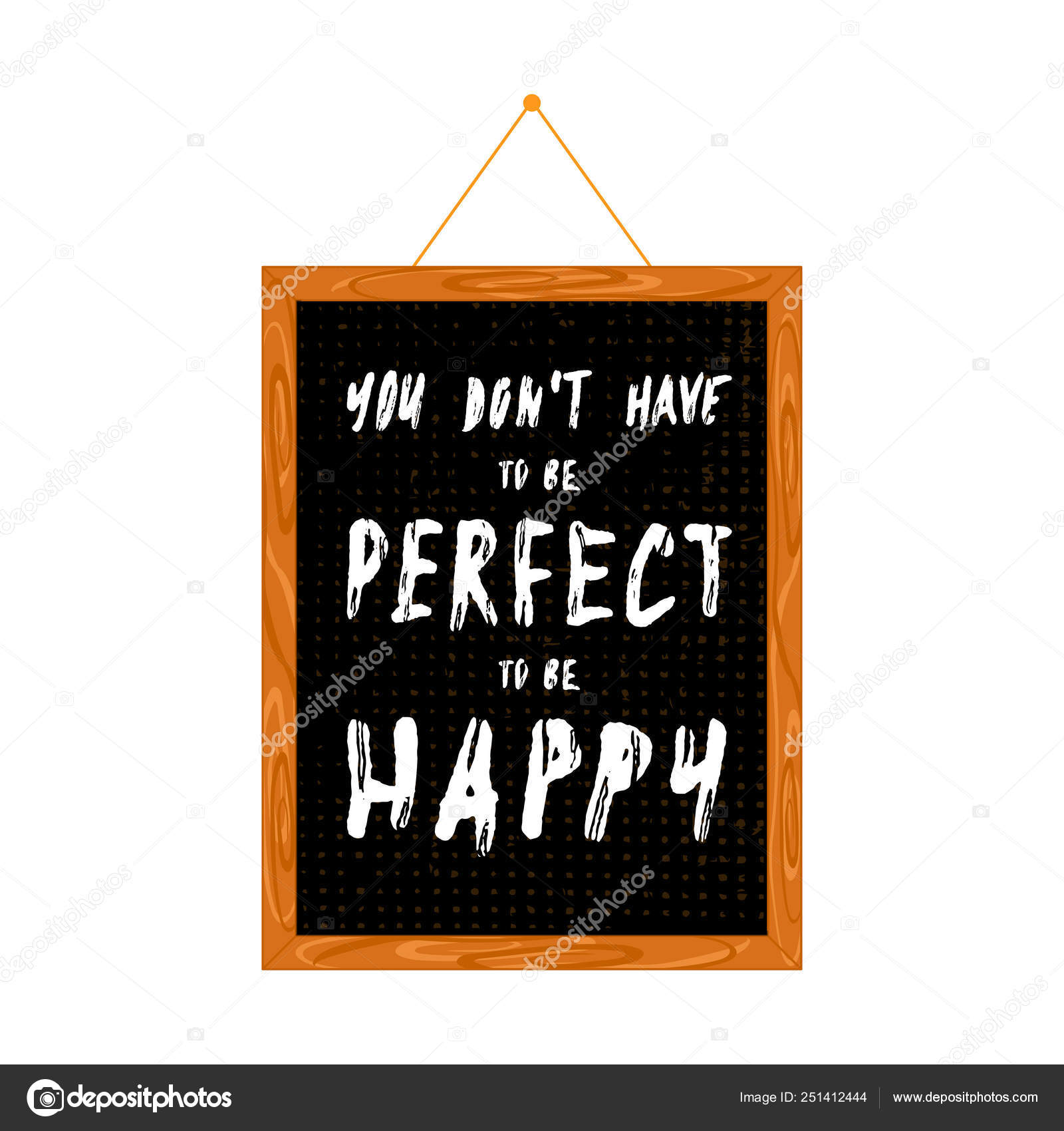 Hand Chalk Lettering With Affirmations In A Wooden Frame