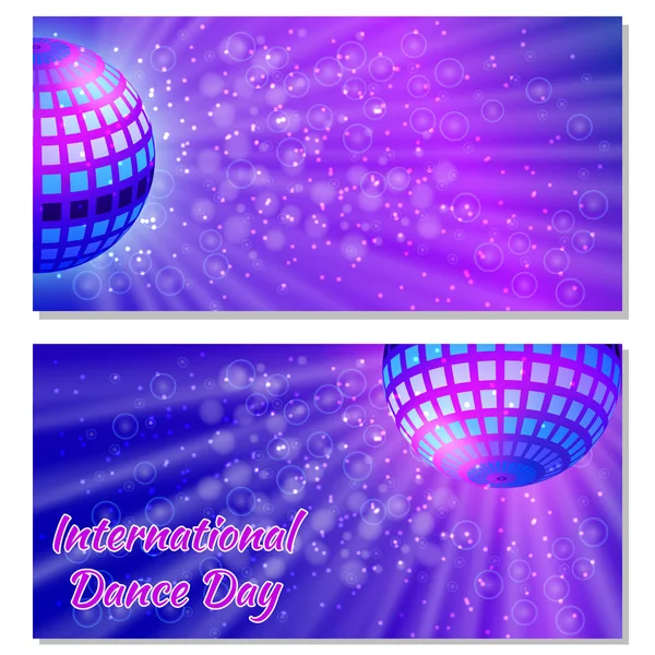 Uluslararası Dans Günü. Etkinlik katılımcıları için el ilanları. — Stok Vektör