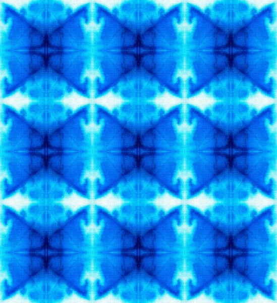 Shibori. Abstract geverfd weefsel van indigo kleur op wit katoen. Naadloos patroon — Stockfoto