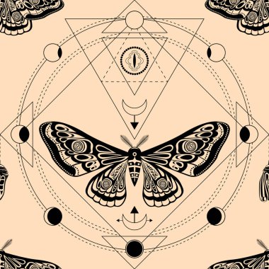 Gece güvesi, pupa. Kutsal geometri, ezoterik semboller.