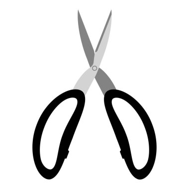 Saplı kağıt için makas. Vektör illüstrasyonu beyazda izole edildi.