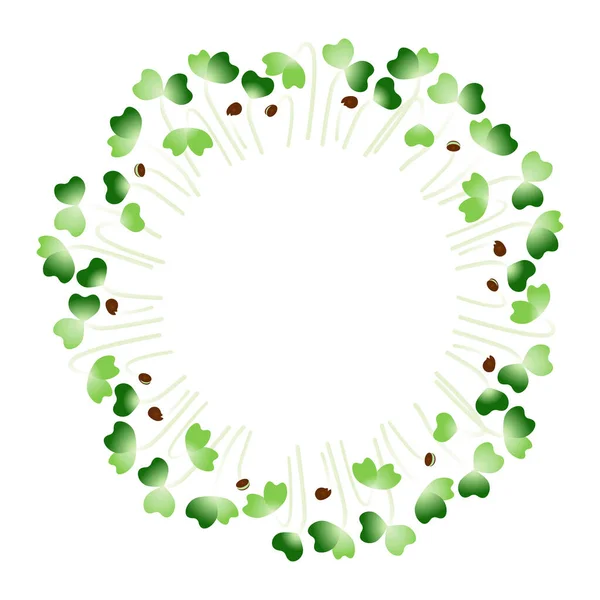 Μικροπράσινα Κοματσούνα. Τακτοποιήθηκε σε κύκλο. Λευκό φόντο — Διανυσματικό Αρχείο