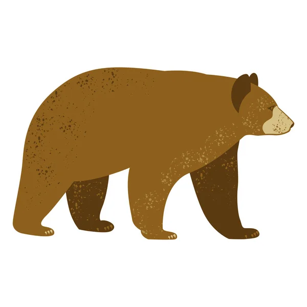 Αρκούδα Επίπεδη Διανυσματική Απεικόνιση Απλές Σιλουέτες Τελείες Υφή Απομονωμένα Λευκό — Διανυσματικό Αρχείο