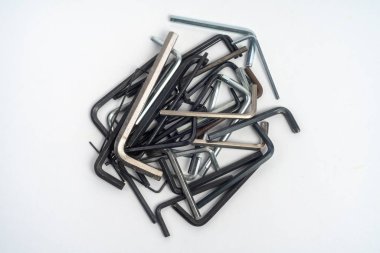 Beyaz arka plan üzerinde ayarla altıgen seti aracını veya allen wrenchs