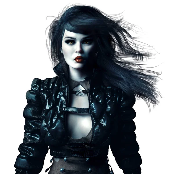 Urban Fantasy Caucasian Woman Rendering Illustration — Stockfoto