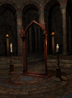 Siyah ölçek Fantasy Dragon Pose 1, 3D illüstrasyon, 3D render, Olram