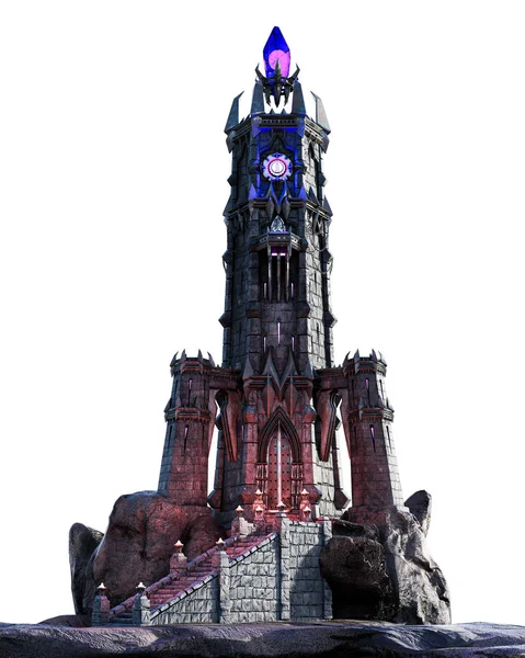 Fantasy Magic Dark Evil Tower, 3D illustration, 3D rendering