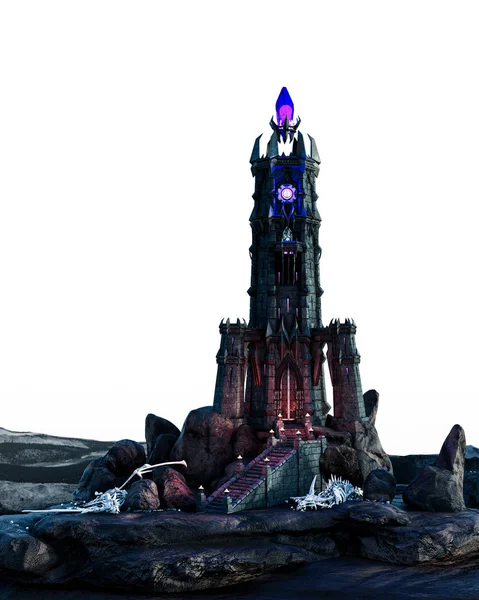 Fantasía Magic Dark Evil Tower Ilustración Representación — Foto de Stock