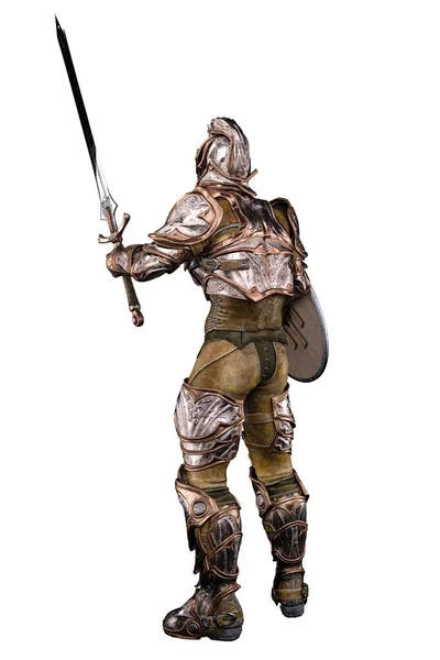 Cavaleiro Caucasiano Fantasia Medieval Homem Ilustração Rendering — Fotografia de Stock