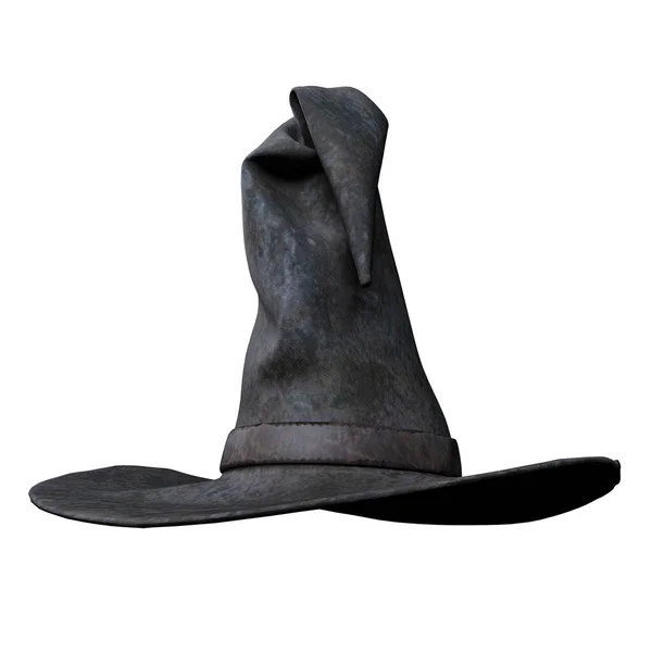 古い邪悪な黒い魔女の帽子 3Dイラスト 3Dレンダリング — ストック写真