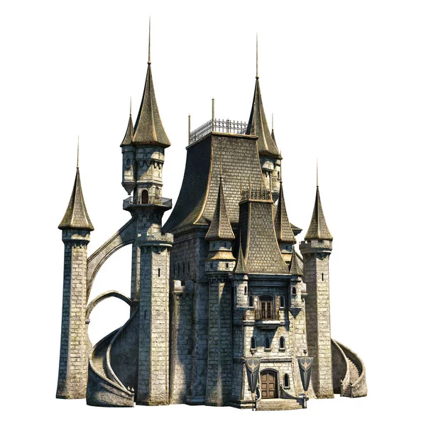 Castle Academy Arquitectura Fantasía Ilustración Renderización — Foto de Stock