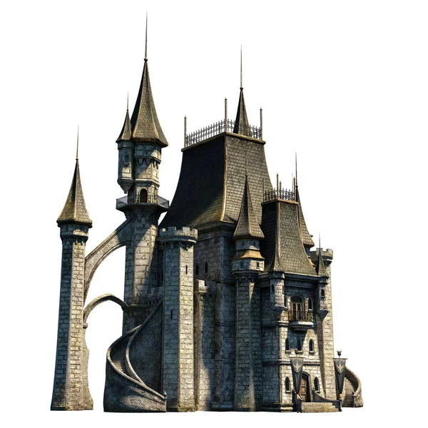 Castle Academy Fantasy Architettura Illustrazione Rendering — Foto Stock