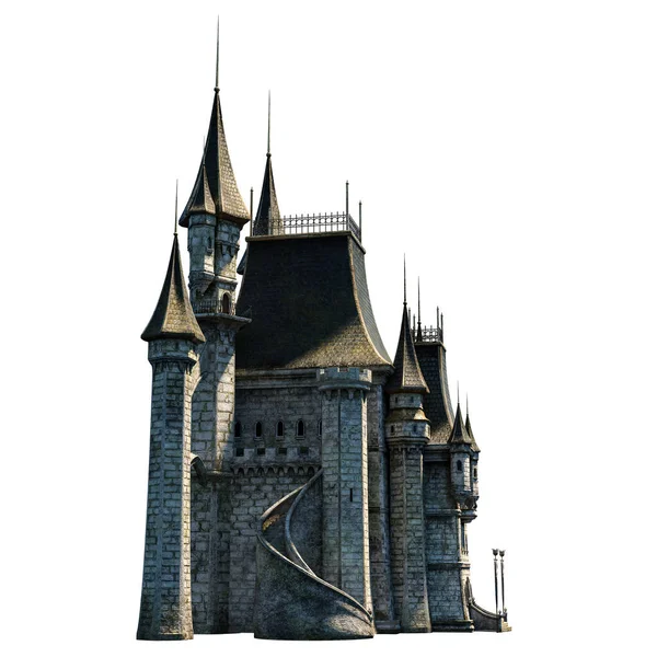 Castle Academy Fantasia Arquitetura Ilustração Renderização — Fotografia de Stock
