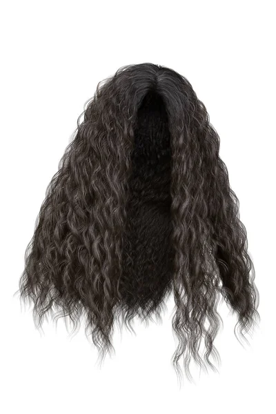 Long Curly Hair Isolated Background Rendering Illustration — Stok Foto