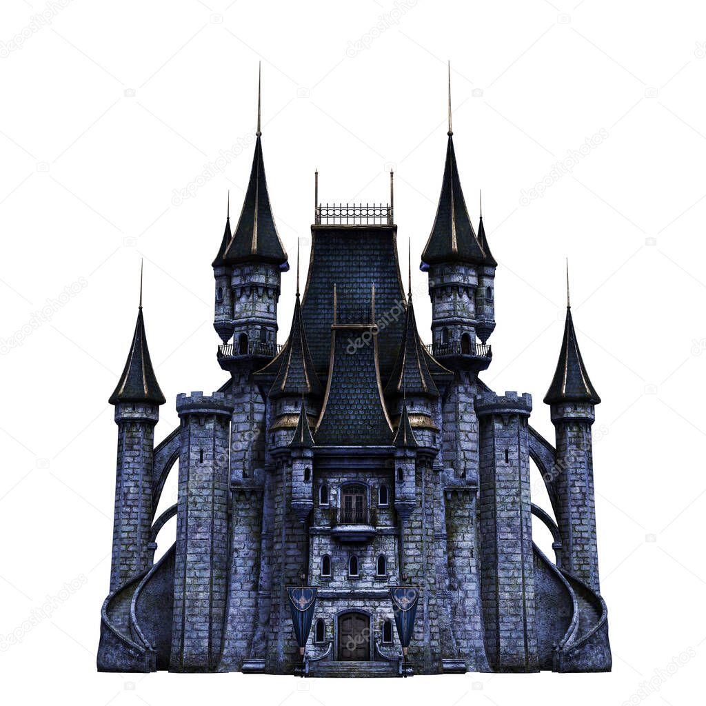 Castle Academy Fantasy Architecture, 3D illustration, 3D rendering