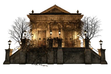 Akademi Konağı Fantezi Mimarisi, 3D illüstrasyon, 3D canlandırma