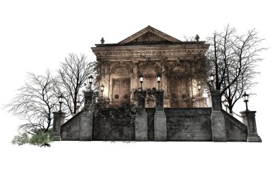 Akademi Konağı Fantezi Mimarisi, 3D illüstrasyon, 3D canlandırma