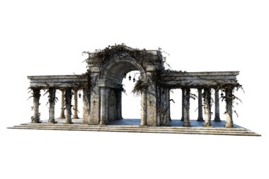 Kulübe Fantezi Mimarisi, 3D illüstrasyon, 3D canlandırma