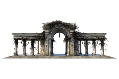 Kulübe Fantezi Mimarisi, 3D illüstrasyon, 3D canlandırma
