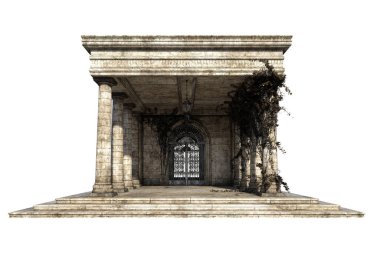 Kulübe Fantezi Mimarisi, 3D illüstrasyon, 3D canlandırma