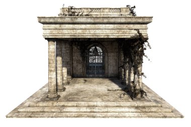Kulübe Fantezi Mimarisi, 3D illüstrasyon, 3D canlandırma