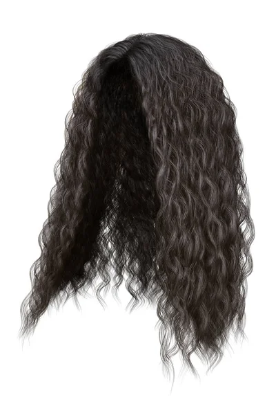Длинные Вьющиеся Волосы Изолированном Фоне Рендеринг Иллюстрация — стоковое фото