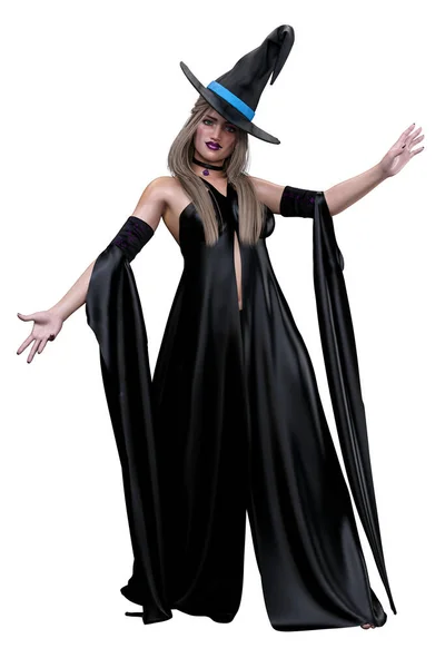 Caucasian Witch Woman Rendering Illustration — Stock Photo, Image