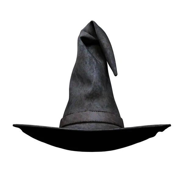 Old Wicked Black Witch Hat Illustration Rendering — Stock Photo, Image