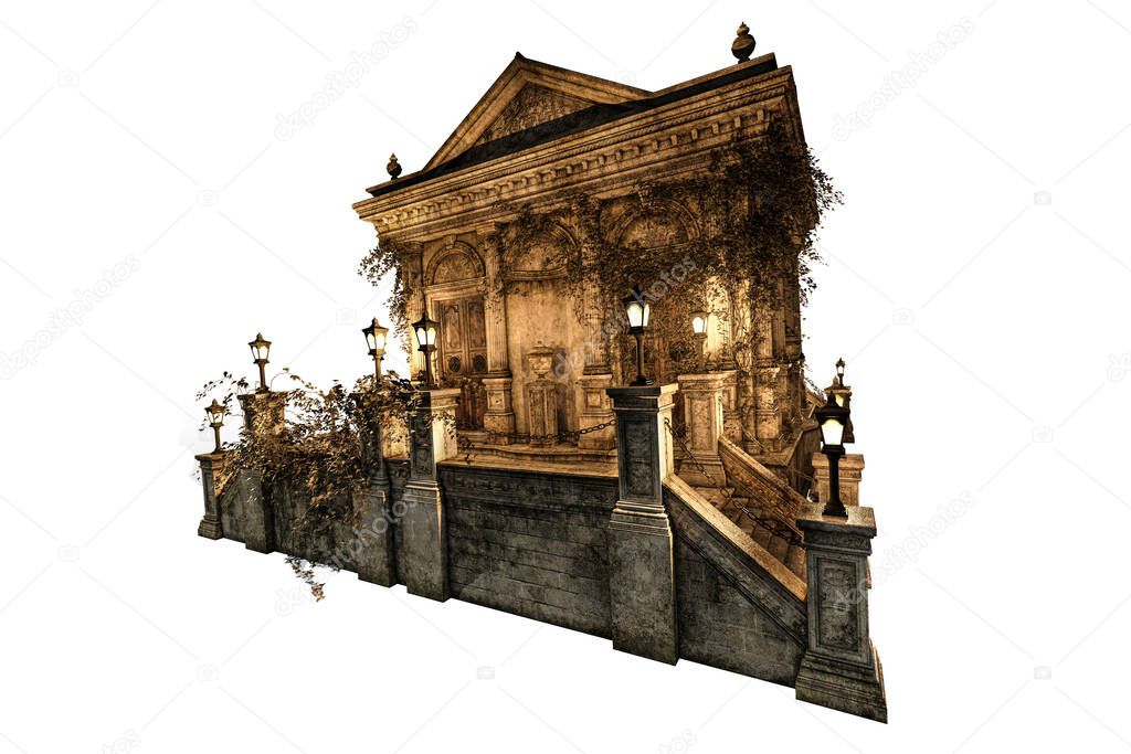 Academy Mansion Fantasy Architecture, 3D illustration, 3D rendering