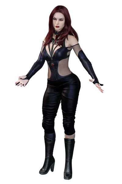 Urban Fantasy Vampire Woman Illustration Rendering — Stock Photo, Image