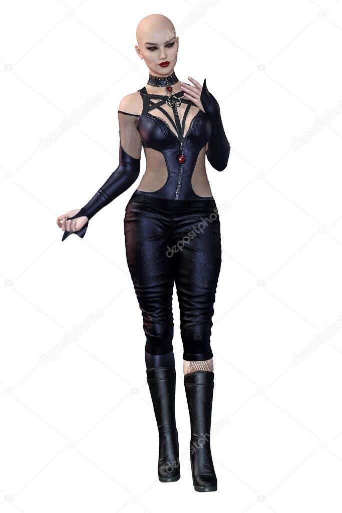 Urban Fantasy Vampire Woman, 3D Illustration, 3D Rendering