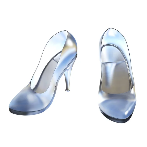 Frosted Glass Shoe Rendering Illustration — Stock Photo, Image