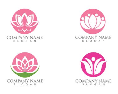 Sağlık, Spa ve Yoga için Lotus çiçek işareti. Vektör