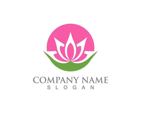 Lotus Flower Sign Wellness Spa Yoga Vector — Stock Vector