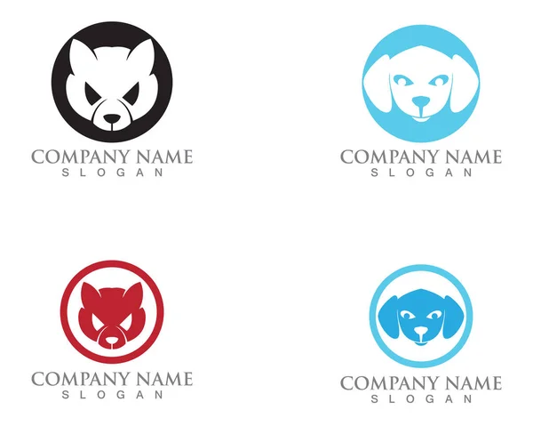 Logotipo Silhuetas Vetoriais Cat Dog — Vetor de Stock