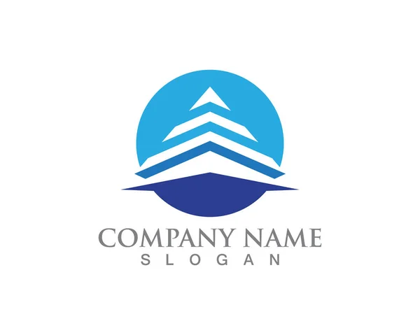 Pyramide Logo Symbolen Sjabloon Vector — Stockvector