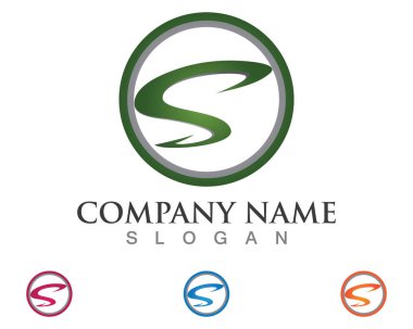 S logosu ve sembolleri şablon vektör simgesi