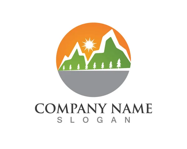 Mountain Nature Landscape Logo Symbols Icons Templat — Stock Vector