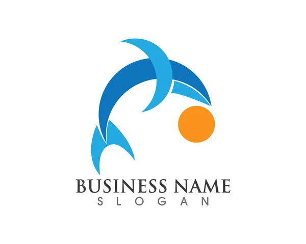 Logotipo Símbolos Golfinho Peixe — Vetor de Stock