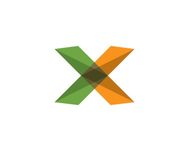 X harfi Logo şablonu vektör simge desig