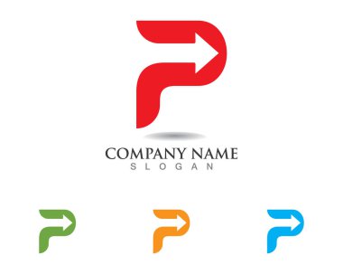 P logo mektup iş kurumsal tasarım vecto