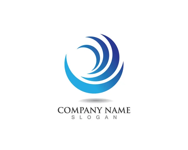 Golven Strand Logo Symbolen Template Pictogrammen — Stockvector