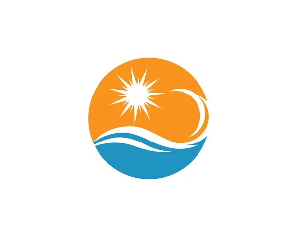 Σύμβολο Wave Νερού Και Εικονίδιο Λογότυπο Πρότυπο Vecto — Διανυσματικό Αρχείο