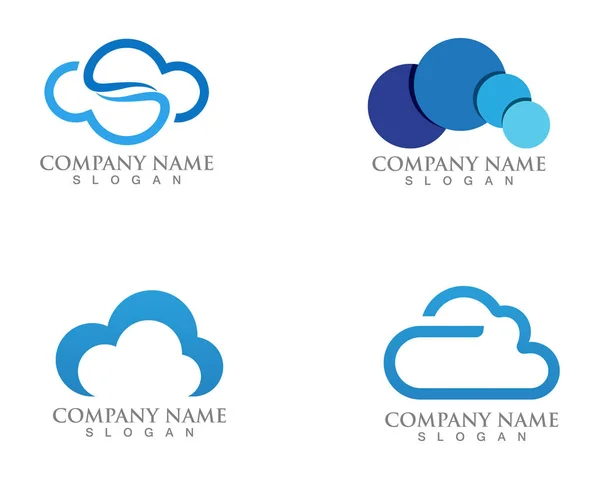 Servidores Nube Logotipo Datos Símbolos Iconos — Archivo Imágenes Vectoriales