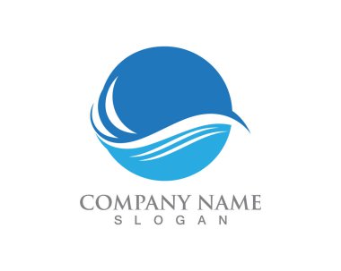 Su dalgası sembolü ve Logo şablonu vecto