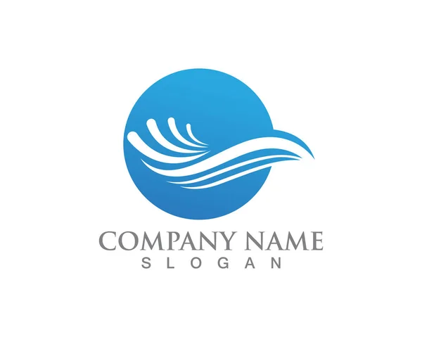 Water Wave Symbool Logo Sjabloon Vecto — Stockvector