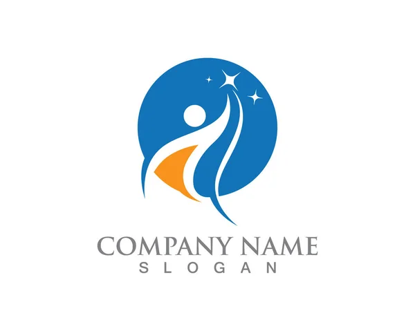 Human Character Logo Care Logo Nature Logo Sign Green Life — Stock Vector