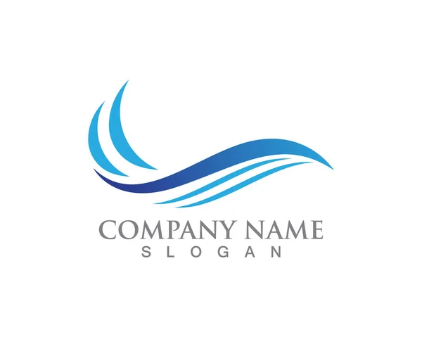 Water Wave Symbool Logo Sjabloon Vecto — Stockvector